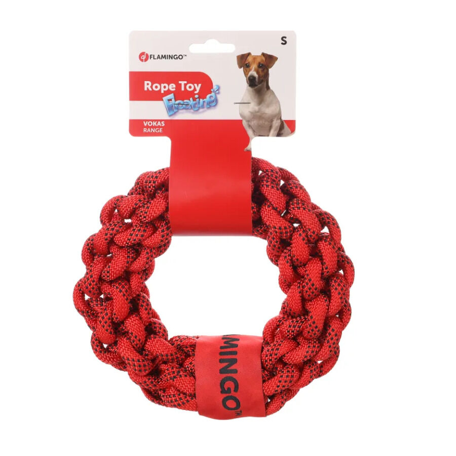 Flamingo Vokas Anel de Corda Vermelho para c&atilde;es , , large Imagem n&uacute;mero 1