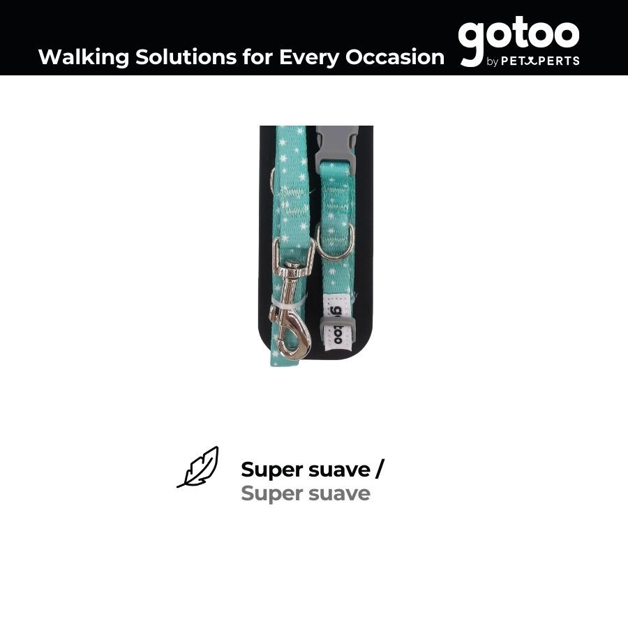 Gotoo Set de Coleira e Trela estampada verde para c&atilde;es, , large Imagem n&uacute;mero 3