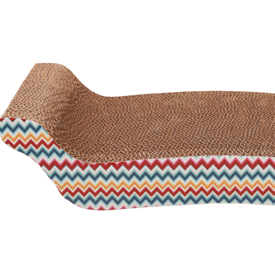 Leeby Remy Rocker arranhador horizontal de cart&atilde;o com padr&atilde;o colorido para gatos, , large Imagem n&uacute;mero 1