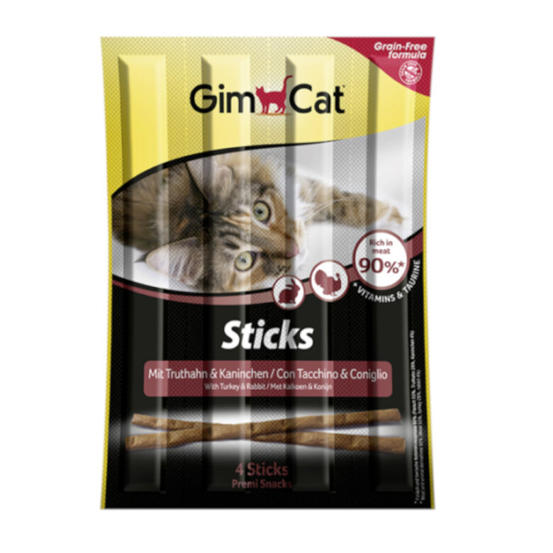 4 sticks Gimcat Palitos de Peru e Coelho para gatos,  Imagem número 1 4 sticks Gimcat Palitos de Peru e Coelho para gatos, , large Imagem número 1