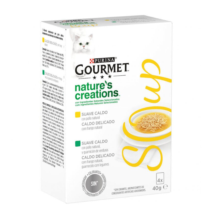 4 saquetas x 40 g Gourmet Nature's Creations Sopa de Frango Saquetas para gatos, , large Imagem n&uacute;mero 1