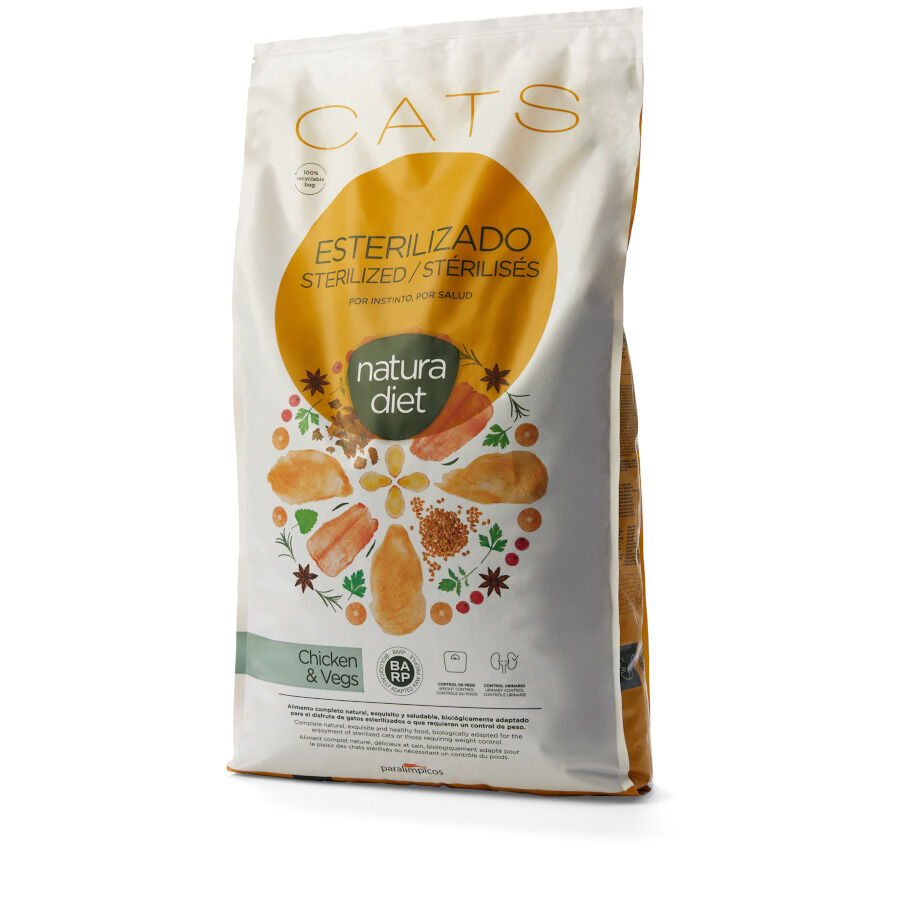 8 kg Natura Diet Esterilizado Frango e Legumes ra&ccedil;&atilde;o para gatos, , large Imagem n&uacute;mero 2
