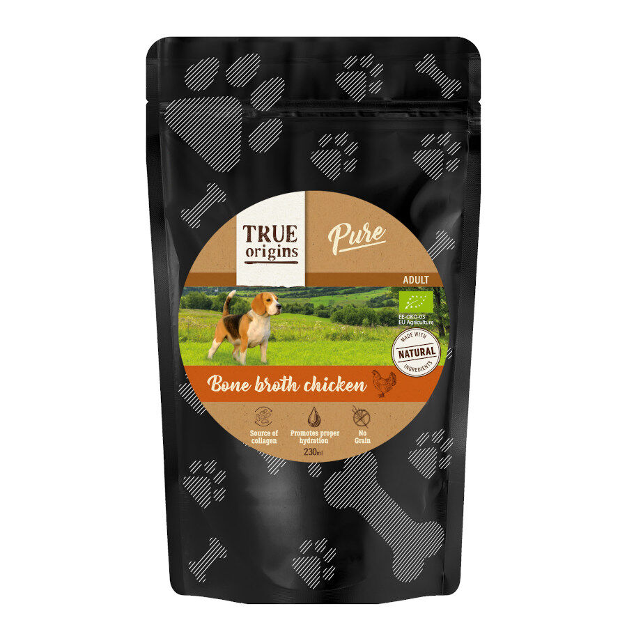 230 ml True Origins Pure Caldo de Ossos de Frango saquetas para c&atilde;es, , large Imagem n&uacute;mero 1