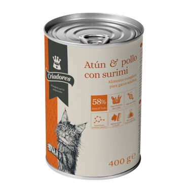 Criadores Adultos Atum e Frango em lata para gatos