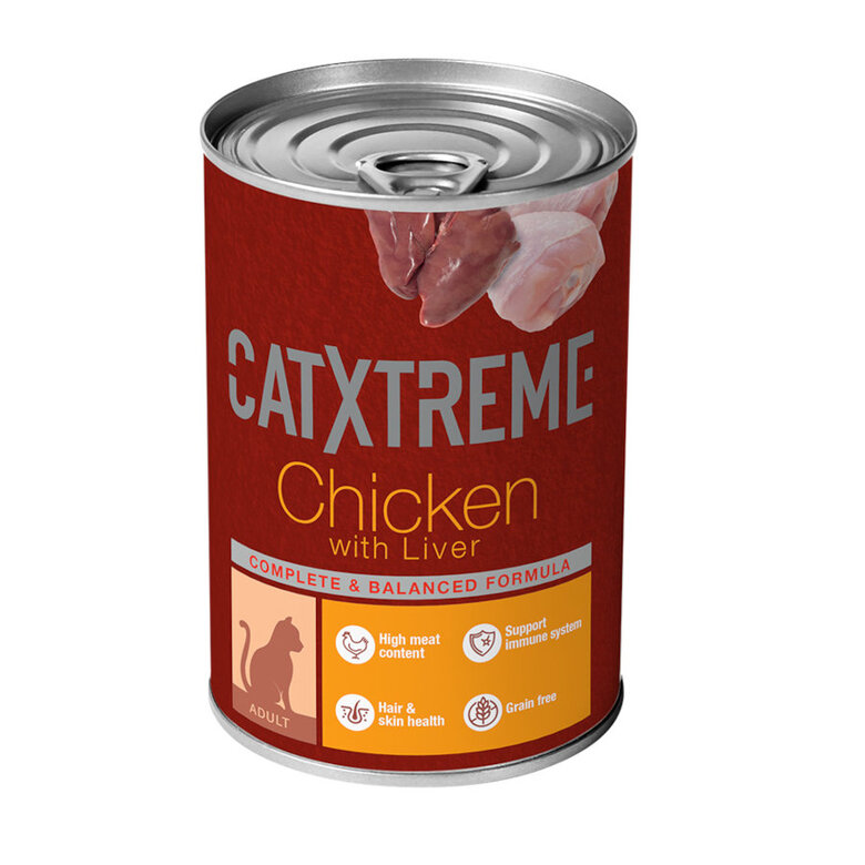 400 g Catxtreme frango com fígado em paté de lata para gatos,  Imagem número 1 400 g Catxtreme frango com fígado em paté de lata para gatos, , large Imagem número 1