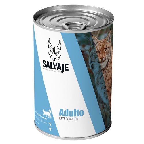 12 latas x 400 g Salvaje Adulto Atum em Pat&ecirc; lata para gatos Pack poupan&ccedil;a!, , large Imagem n&uacute;mero 1