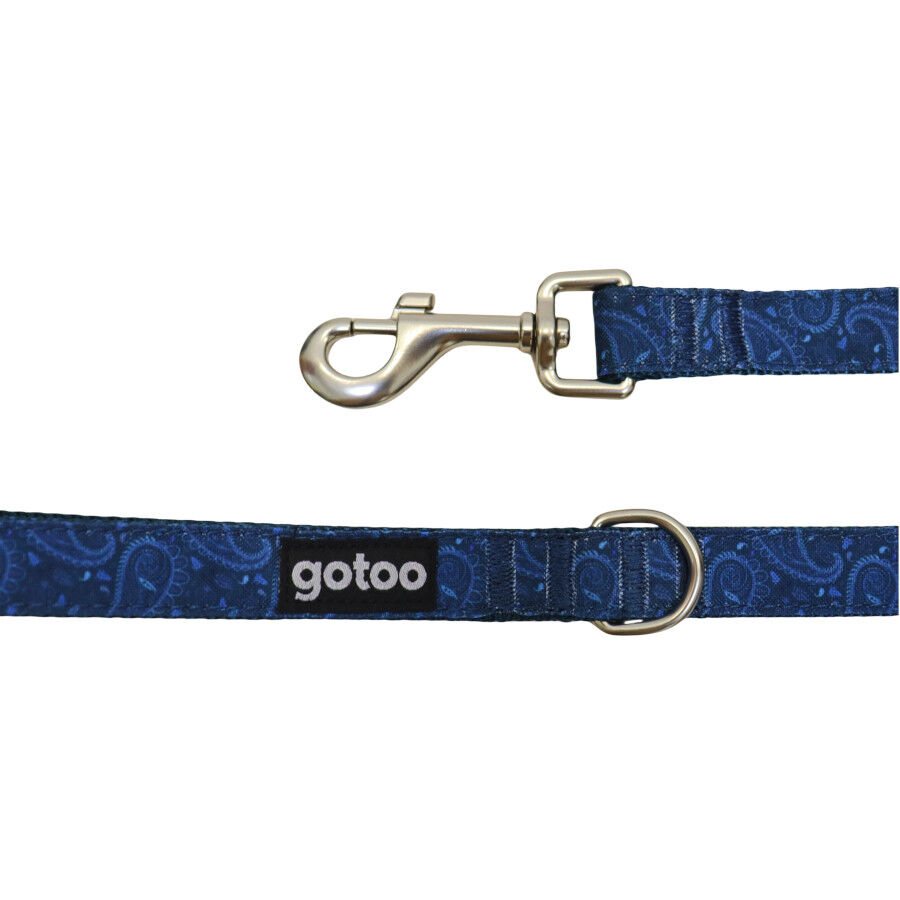 Gotoo Correa estampada caxemira cl&aacute;sica azul para perros, , large Imagem n&uacute;mero 4