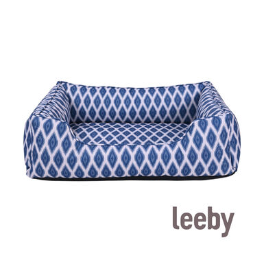 Leeby cama azul impermeável para cães