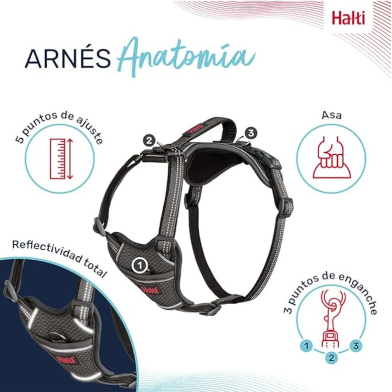 Halti Peitoral Anatómico Cinza para cães pequenos,  Imagem número 3 Halti Peitoral Anatómico Cinza para cães pequenos, , large Imagem número 3