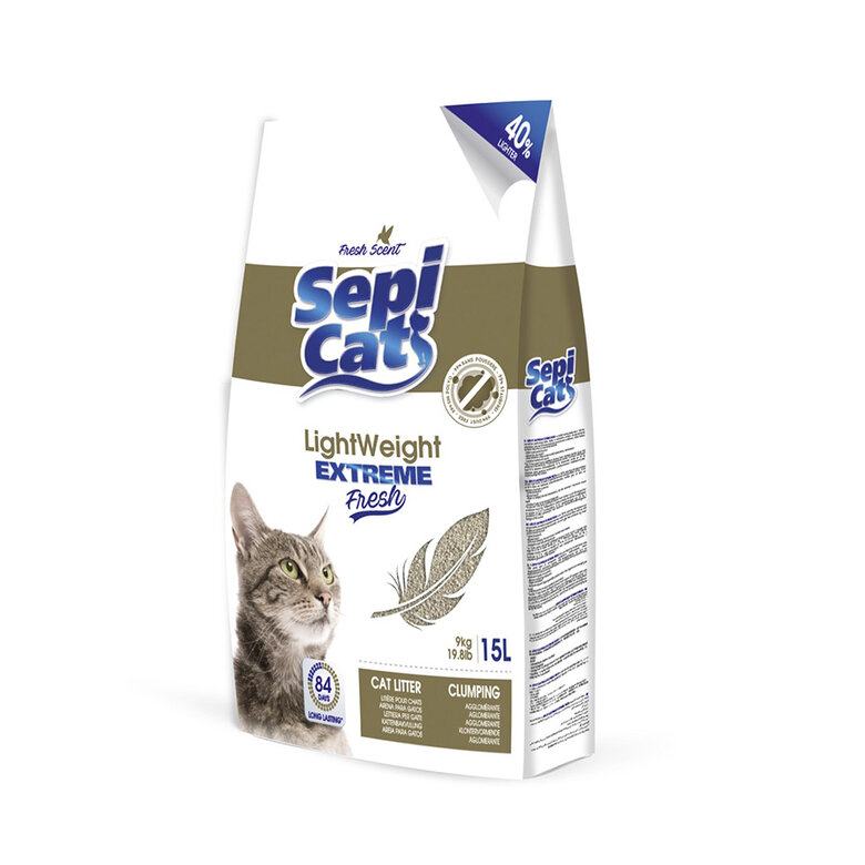 15 L Sepicat LightWeight Extreme Fresh Areia Aglomerante leve para gatos,  Imagem número 1 15 L Sepicat LightWeight Extreme Fresh Areia Aglomerante leve para gatos, , large Imagem número 1