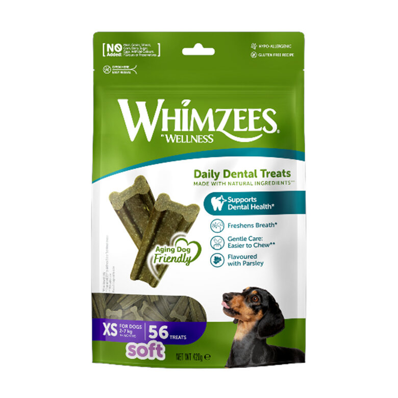 56 sticks Whimzees Soft Value Bags XS Dental Snacks para cães,  Imagem número 1 56 sticks Whimzees Soft Value Bags XS Dental Snacks para cães, , large Imagem número 1