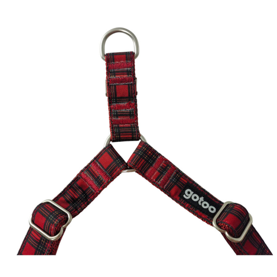 Gotoo Peitoral vermelho estampado tart&atilde; para c&atilde;es, , large Imagem n&uacute;mero 4