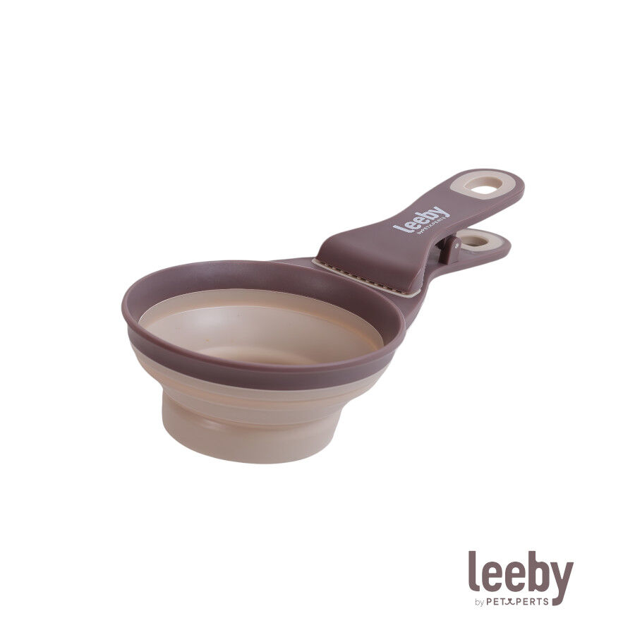 Leeby Colher Medidora Dobr&aacute;vel Castanha para c&atilde;es e gatos, , large Imagem n&uacute;mero 2
