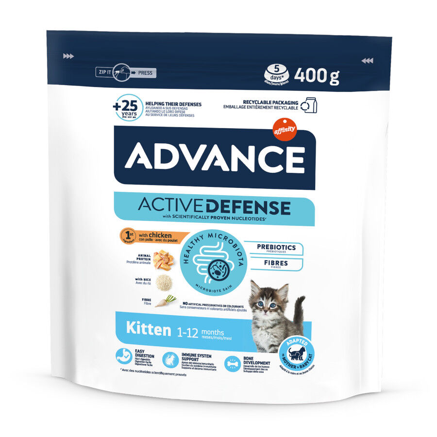 400 g Advance Active Defense Frango e Arroz ra&ccedil;&atilde;o para gatinhos, , large Imagem n&uacute;mero 1