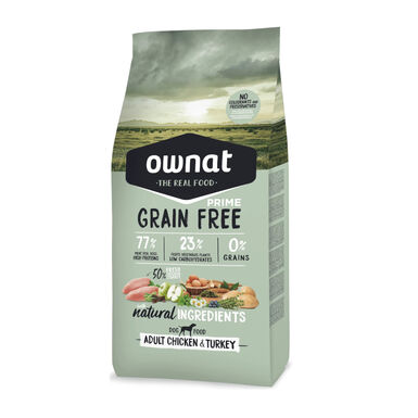 Ownat Adult Prime Frango e Peru ração para cães