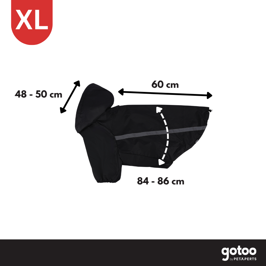 Gotoo Casaco Imperme&aacute;vel Refletor Preto para c&atilde;es, , large Imagem n&uacute;mero 4