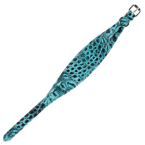 Arppe de cuero estampado turquesa collar galgos Imagem n&uacute;mero 1