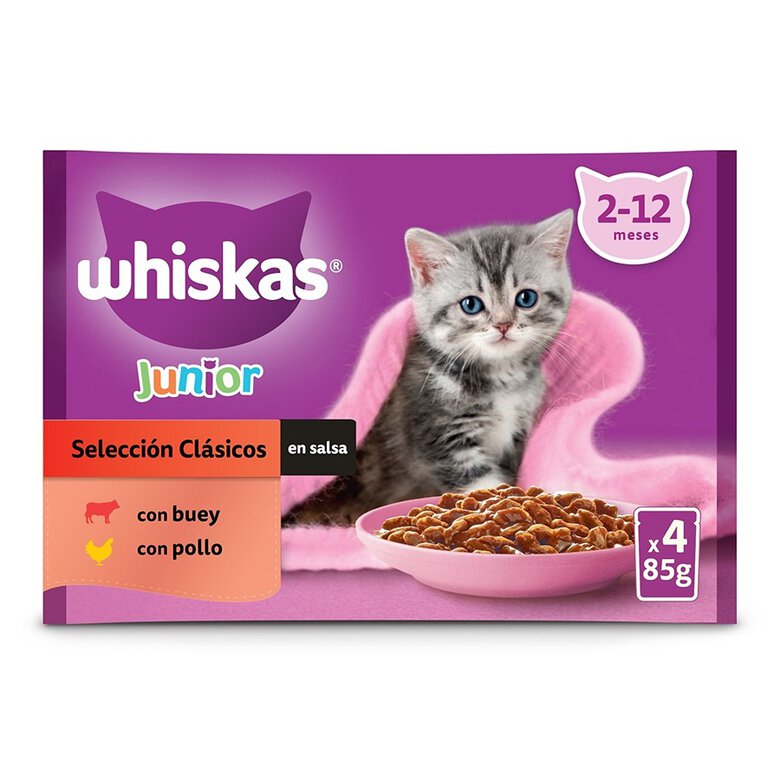 4 saquetas x 85 g Whiskas Carnes em Molho em Saqueta para Gatinhos,  Imagem número 1 4 saquetas x 85 g Whiskas Carnes em Molho em Saqueta para Gatinhos, , large Imagem número 1