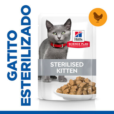 Hill's Science Plan Feline Sterilised Kitten Frango em Molho saqueta para gatos