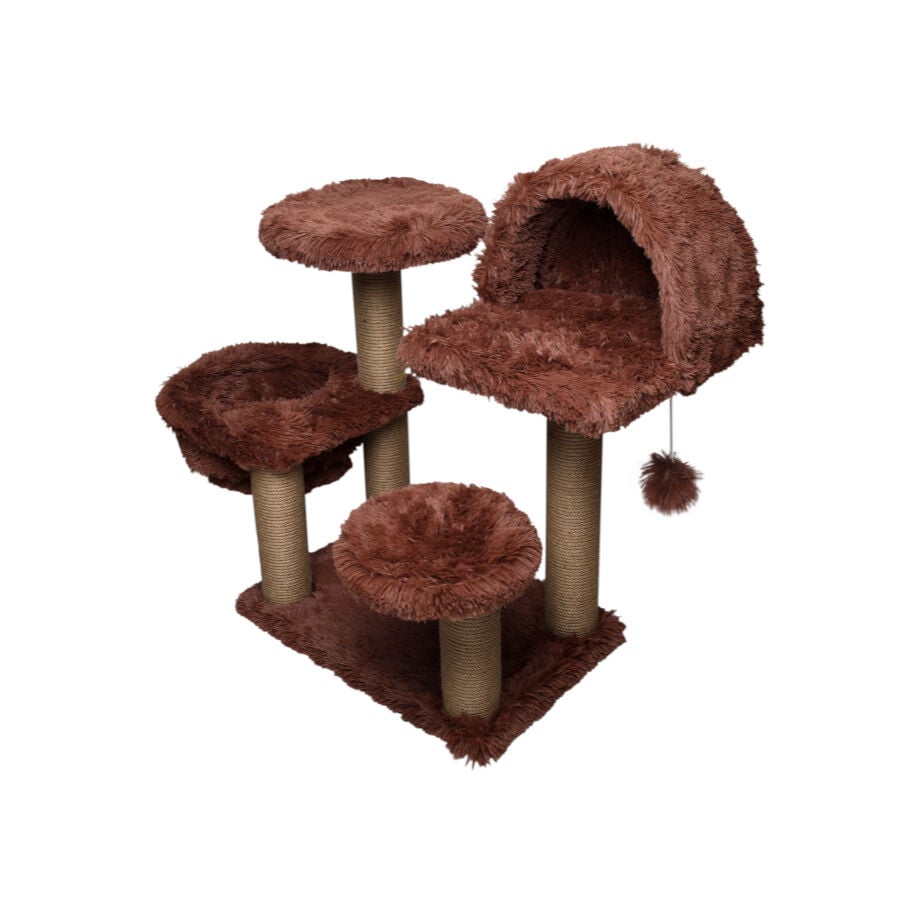 Catshion Katy &Aacute;rvore Arranhador com Gruta Cor de Canela para gatos, , large Imagem n&uacute;mero 1