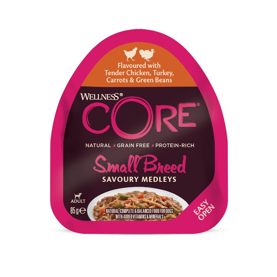 85 g Wellness Core Small Breed Grain Free Frango e Peru Terrina para c&atilde;es, , large Imagem n&uacute;mero 1
