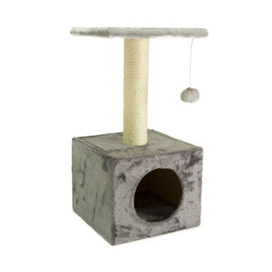 TK-Pet Ara Arranhador com Abrigo Cinza para gatos
