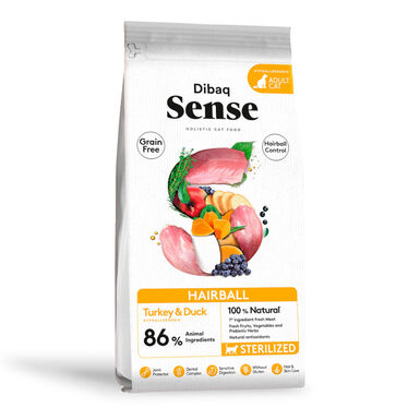 Dibaq Sense Hairball Grain Free Adulto Peru e Pato comida de gato