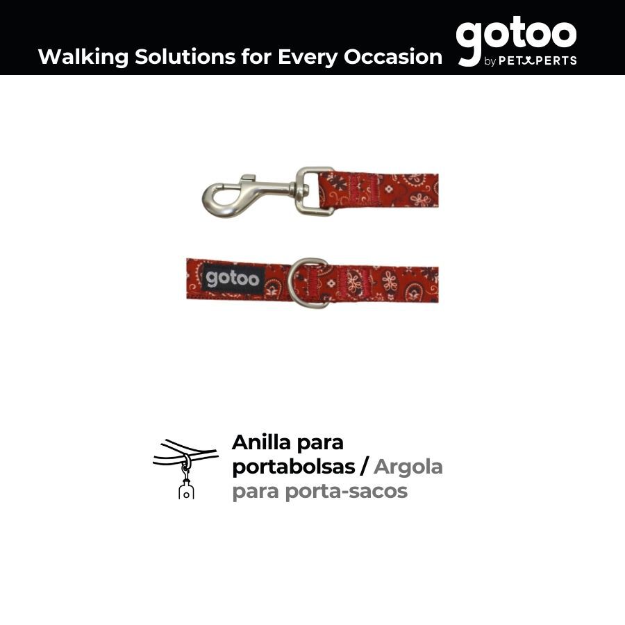 Gotoo Trela estampada de caxemira vermelha para c&atilde;o, , large Imagem n&uacute;mero 4