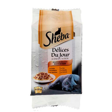 Sheba D&eacute;lices du Jour 6 x 50 g v&aacute;rios sabores para gato