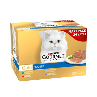 Gourmet Gold Mousse Sabores Variados lata para gatos - Pack 24