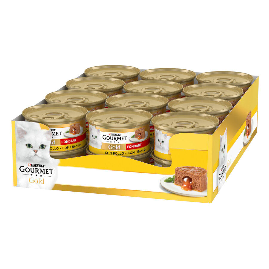 48 latas x 85 g Gourmet Gold Fondant Frango pat&ecirc; em lata para gatos Pack poupan&ccedil;a!, , large Imagem n&uacute;mero 1