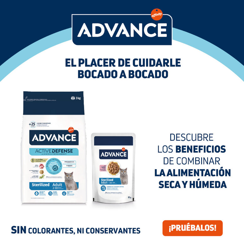 4 saquetas x 85 g Advance Sterilized Adult Bacalhau saquetas para gatos,  Imagem número 5 4 saquetas x 85 g Advance Sterilized Adult Bacalhau saquetas para gatos, , large Imagem número 5