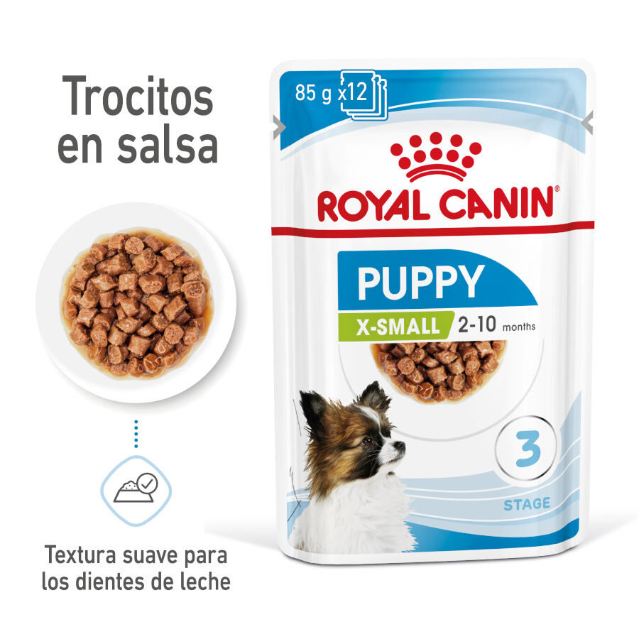 85 g Royal Canin X-Small Puppy Bocaditos em molho saqueta para cachorros, , large Imagem n&uacute;mero 1