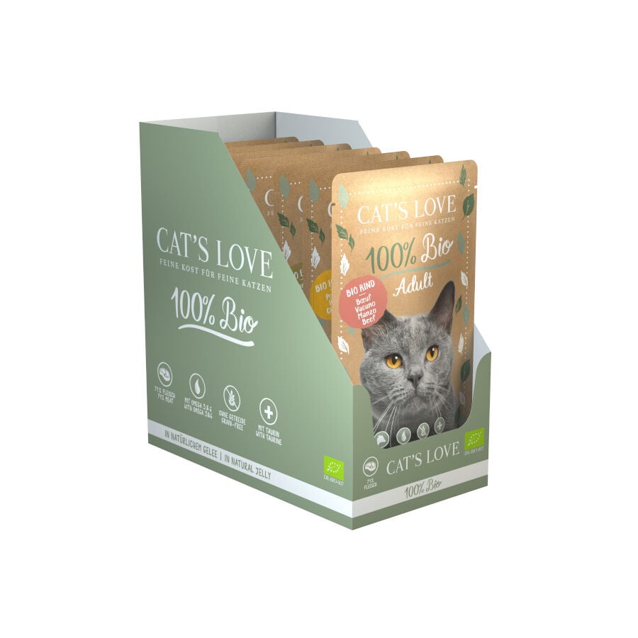 6 saquetas x  85 g Cat&rsquo;s Love Adult Bio Saquetas em Gelatina para gatos &ndash; Multipack 6, , large Imagem n&uacute;mero 1