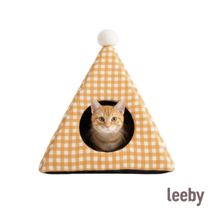 Leeby Cama pir&acirc;mide vichy laranja para gatos, , large Imagem n&uacute;mero 5
