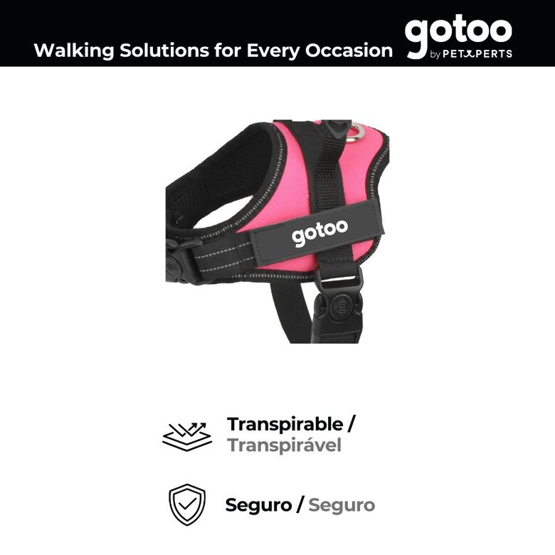 Gotoo Peitoral anti-puxão rosa para cães,  Imagem número 3 Gotoo Peitoral anti-puxão rosa para cães, , large Imagem número 3