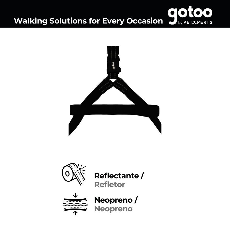 Gotoo Peitoral preto de nylon refletor para c&atilde;es, , large Imagem n&uacute;mero 3