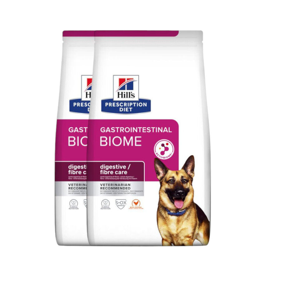 2 x 1.5 kg Hill's Prescription Diet Gastrointestinal Biome Frango ra&ccedil;&atilde;o para c&atilde;es Pack poupan&ccedil;a!, , large Imagem n&uacute;mero 1