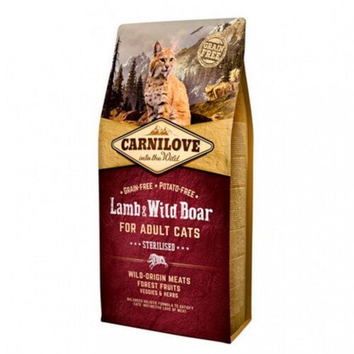 Carnilove Lamb & Wild Boar Sterilised pienso gatos Imagem n&uacute;mero 1