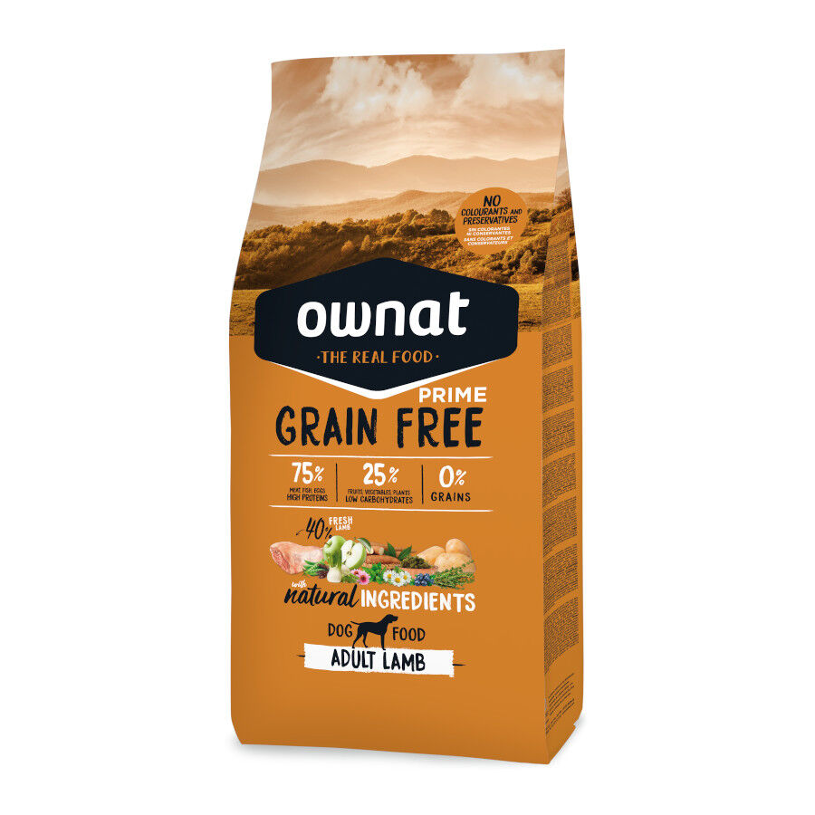 12 kg Ownat Prime Grain Free Adulto Cordeiro ra&ccedil;&atilde;o para c&atilde;es, , large Imagem n&uacute;mero 1