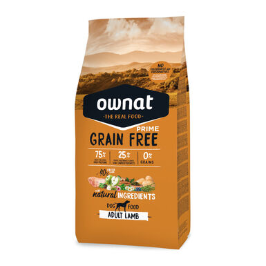 Ownat Prime Grain Free Adulto Cordeiro ração para cães