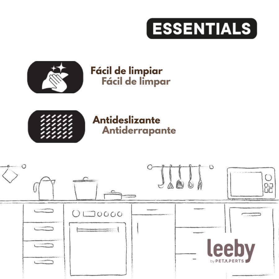 Leeby Comedouro de Parede Dupla em A&ccedil;o Inoxid&aacute;vel para c&atilde;es e gatos, , large Imagem n&uacute;mero 5