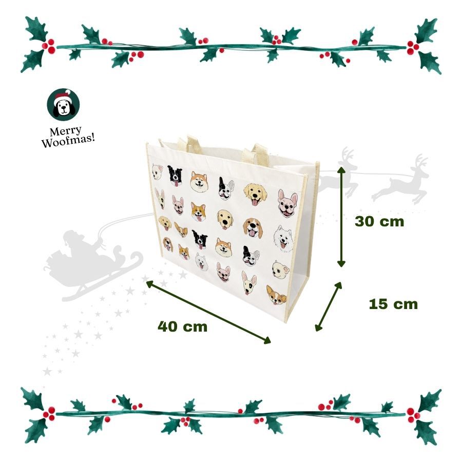 Wonder Christmas Totebag com estampado de c&atilde;o, , large Imagem n&uacute;mero 3