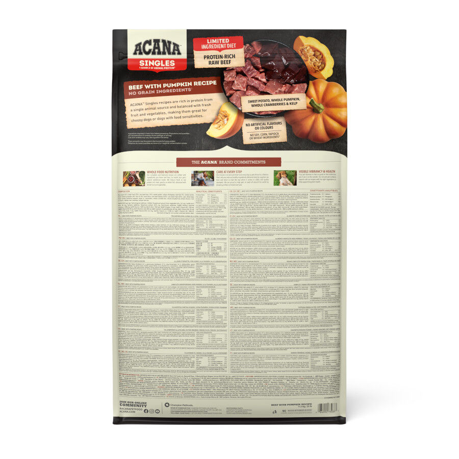 11.4 kg Acana Singles Ternera con Calabaza pienso para perros, , large Imagem n&uacute;mero 2