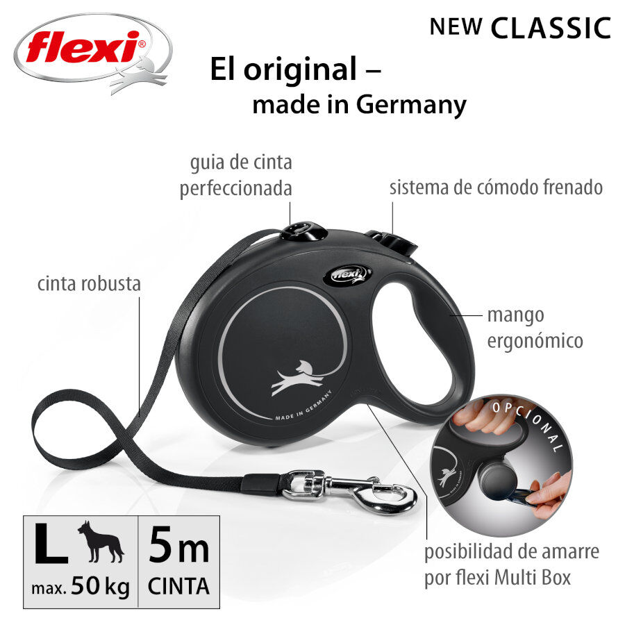 Flexi New Classic Trela extens&iacute;vel de&nbsp;fita preta para c&atilde;es, , large Imagem n&uacute;mero 5