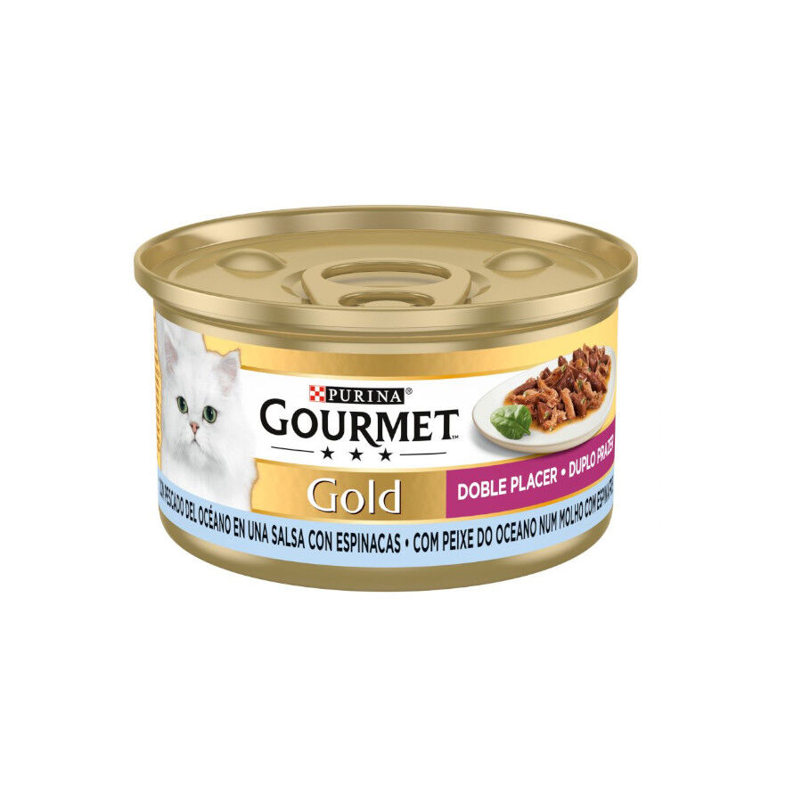 24 latas x 85 g Gourmet Gold Peixe do Oceano e Espinafres em molho para gatos Pack poupan&ccedil;a!, , large Imagem n&uacute;mero 1