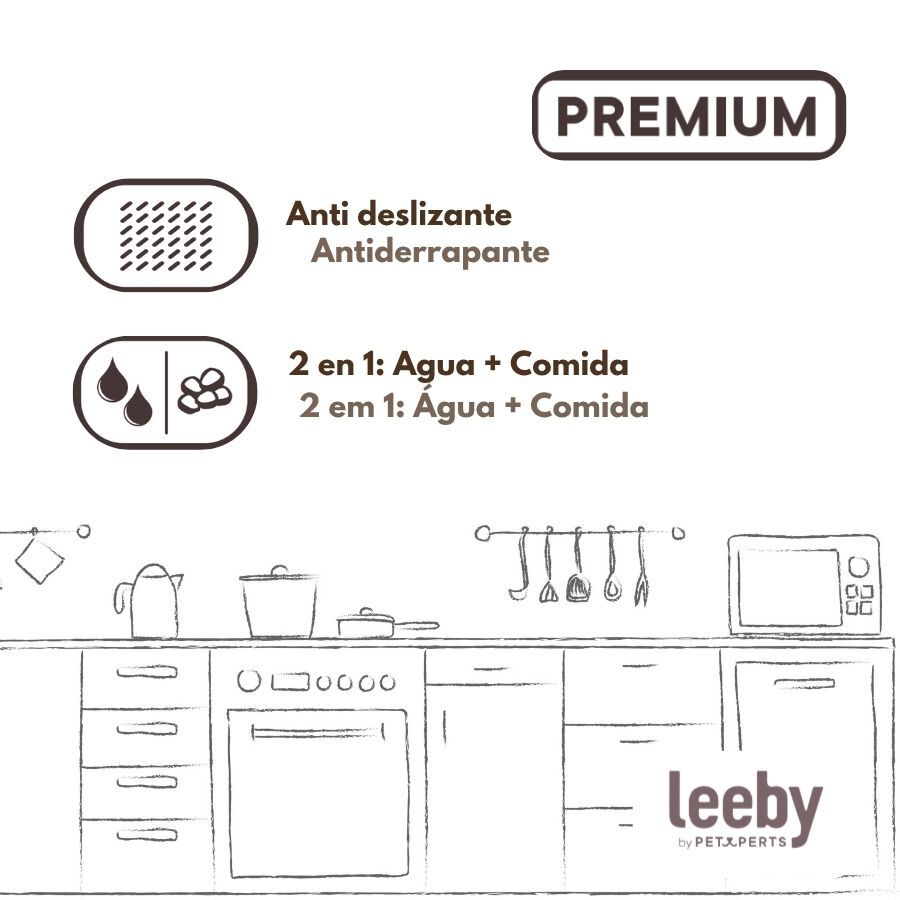 Leeby Comedouro Autom&aacute;tico e Dispensador de &Aacute;gua 2 em 1 para c&atilde;es e gatos, , large Imagem n&uacute;mero 5