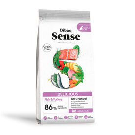 Dibaq Sense Delicius Alimento para peixes adultos sem grãos e peru para gatos