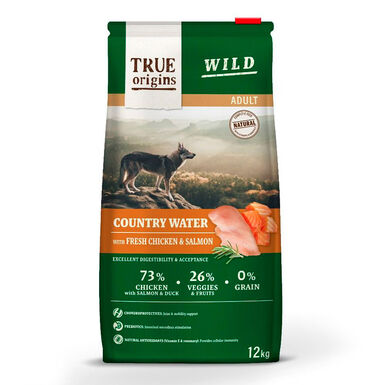 True Origins Adult Wild Country Water Frango e Salmão ração para cães