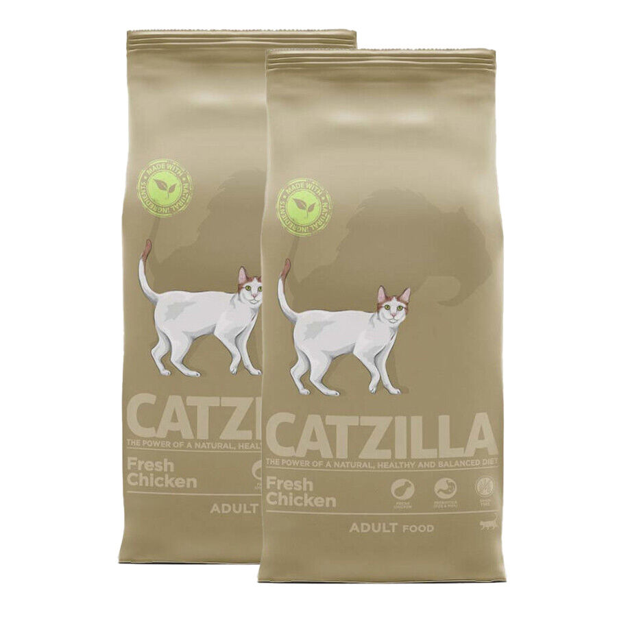 2 x 6 kg Catzilla Grain Free Fresh Frango Pack poupan&ccedil;a!, , large Imagem n&uacute;mero 1